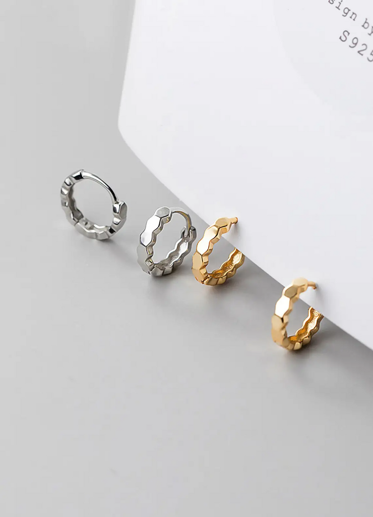 Honeycomb Shaped Hoop Earrings