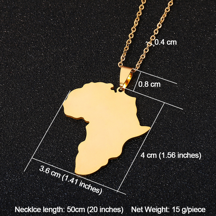 Africa Map Shape Necklace