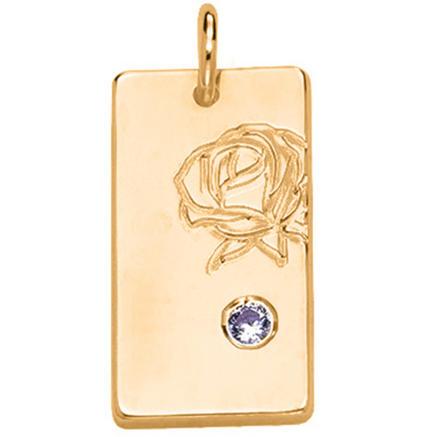 Birth Flower & Stone Necklace in 18ct Gold Plating