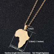 Africa Map Shape Necklace