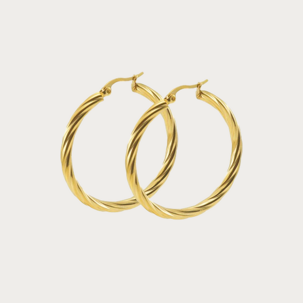 Twisted Gold Hoops