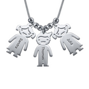 Mum Necklace with Engraved Kids Charms