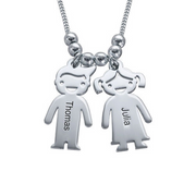 Mum Necklace with Engraved Kids Charms