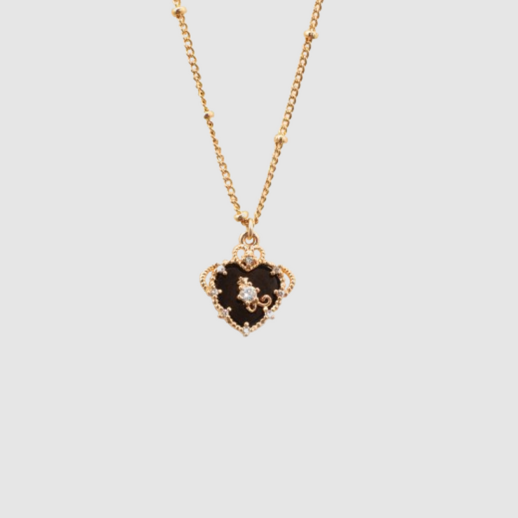 Heart-Shaped Crystal Pendant Necklace