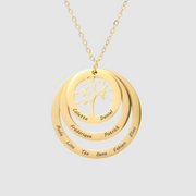 Tree Of Life Two Disc Customize Name Necklace