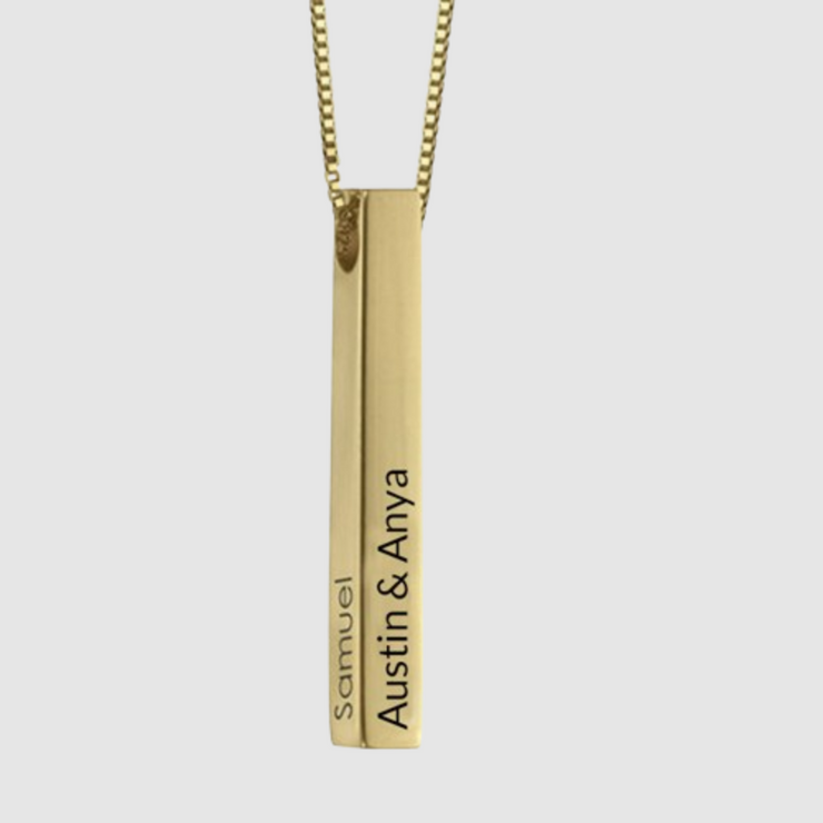 Engraved Bar Necklace