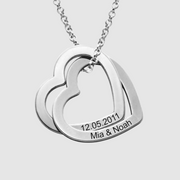 Interlocking Hearts Necklace with Diamonds