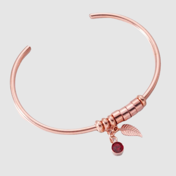 Open Bangle Bracelet with Birthstone