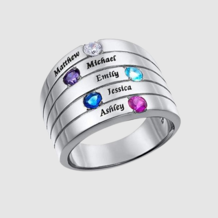 Stackable Birthstone Name Ring