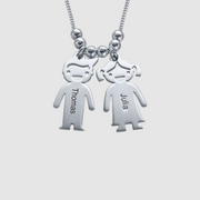 Mum Necklace with Engraved Kids Charms